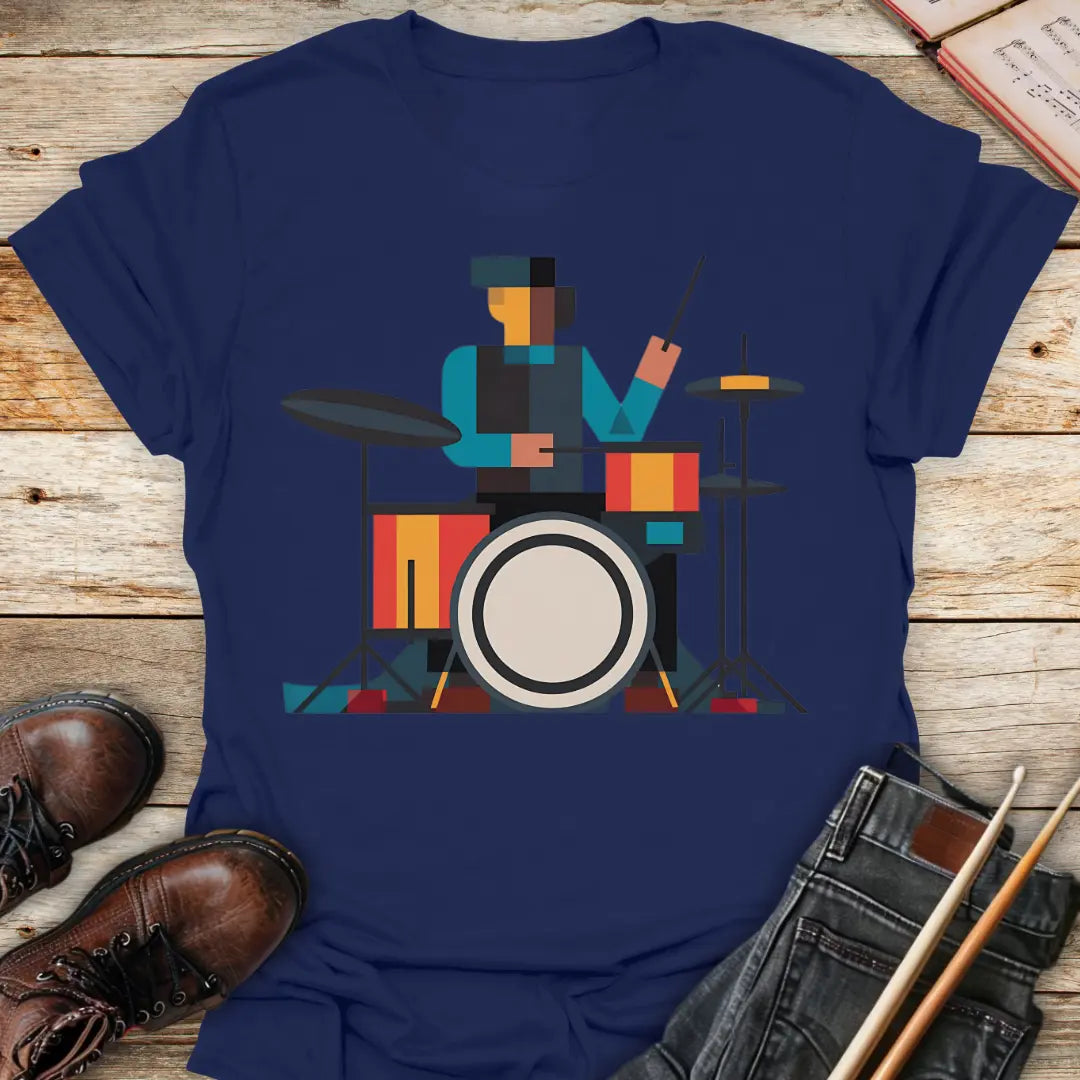 Abstract Drummer T-Shirt Printify