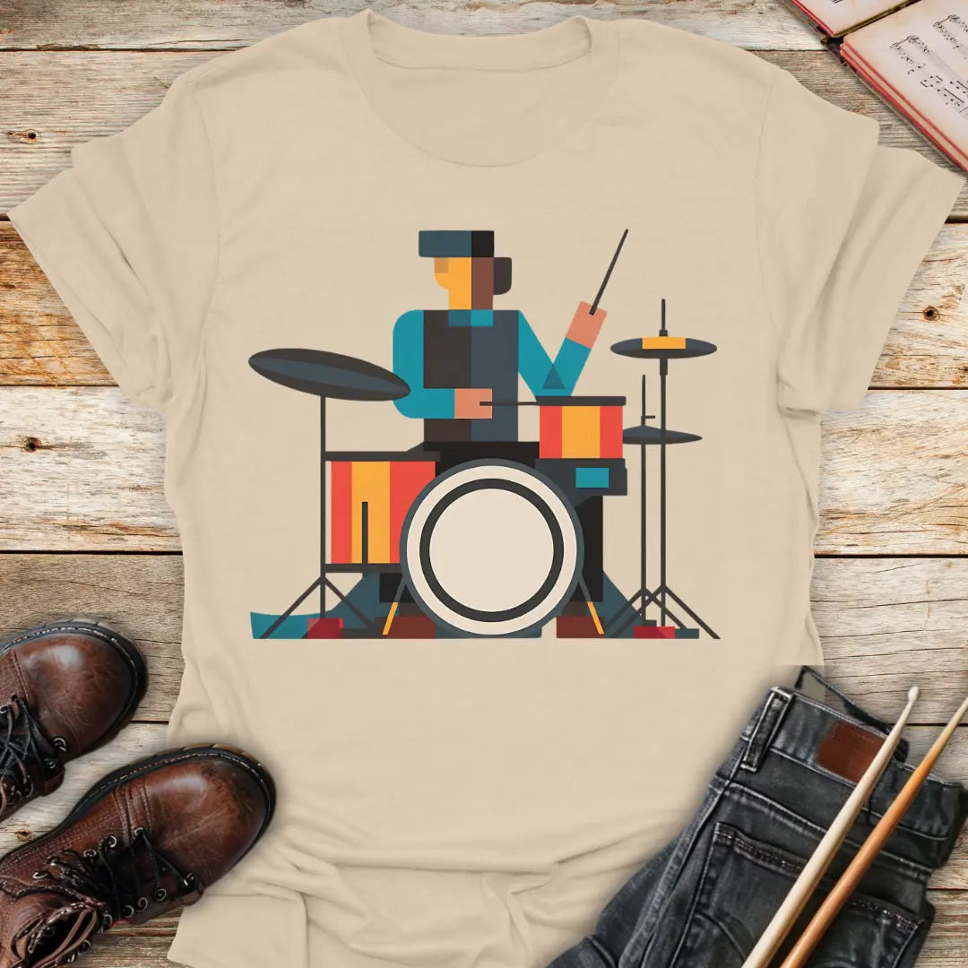 Abstract Drummer T-Shirt Printify