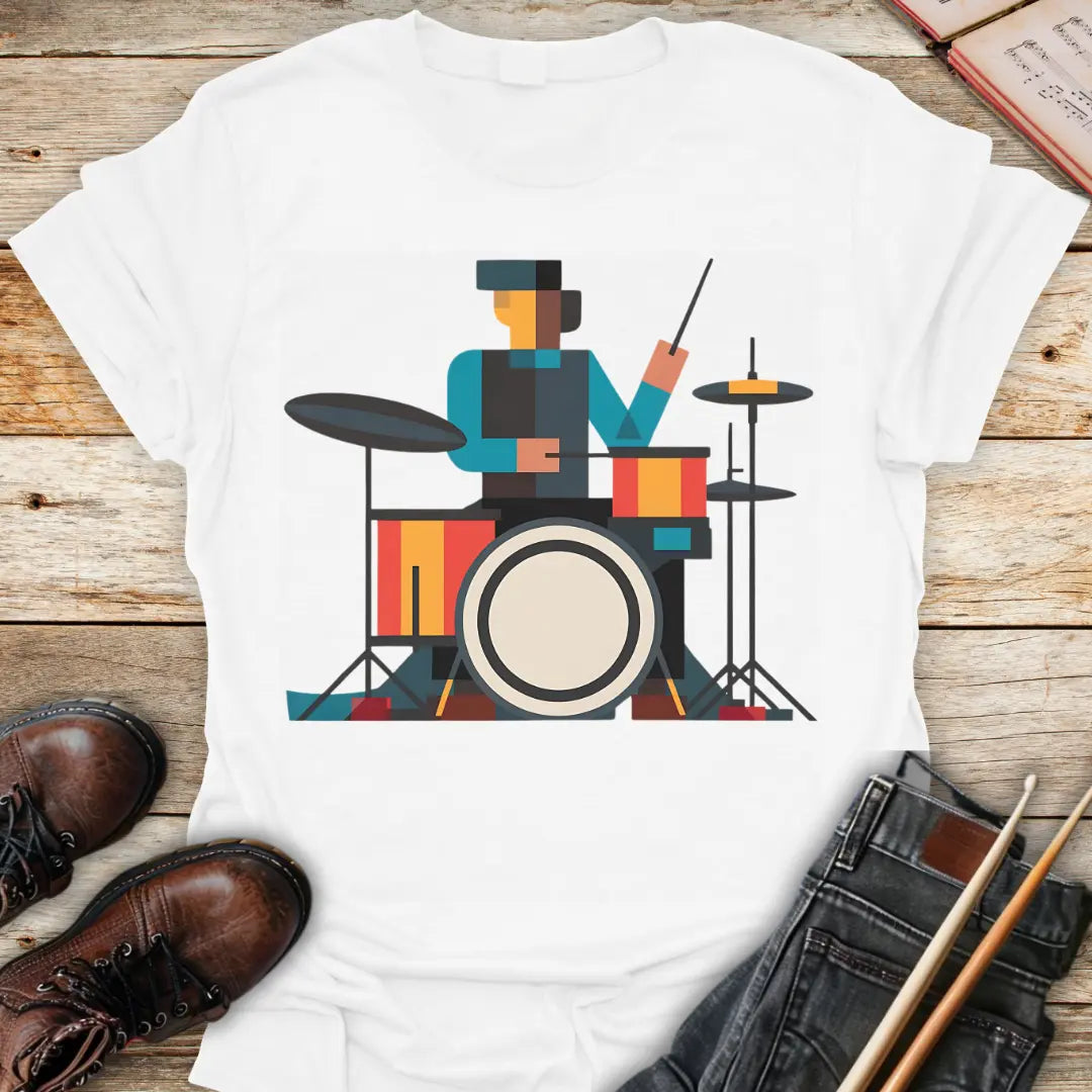 Abstract Drummer T-Shirt Printify