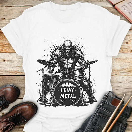 Heavy Metal Drummer T-Shirt Printify