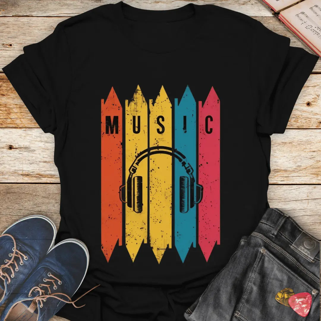 Retro Music Heaphones T-Shirt - Melody Tees