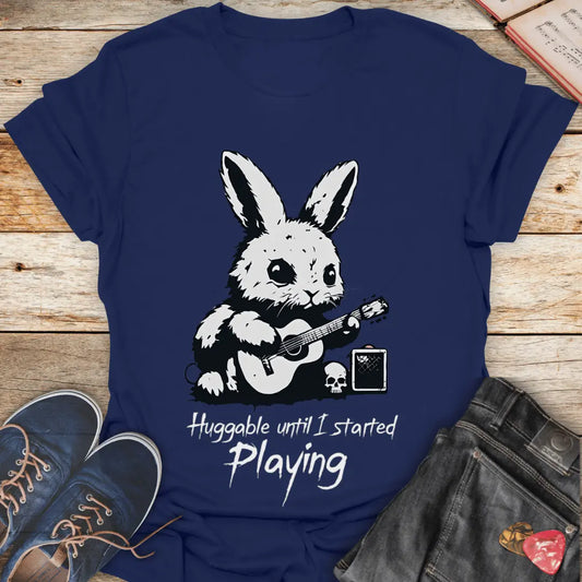 Huggable Rabbit Guitar T-Shirt Printify