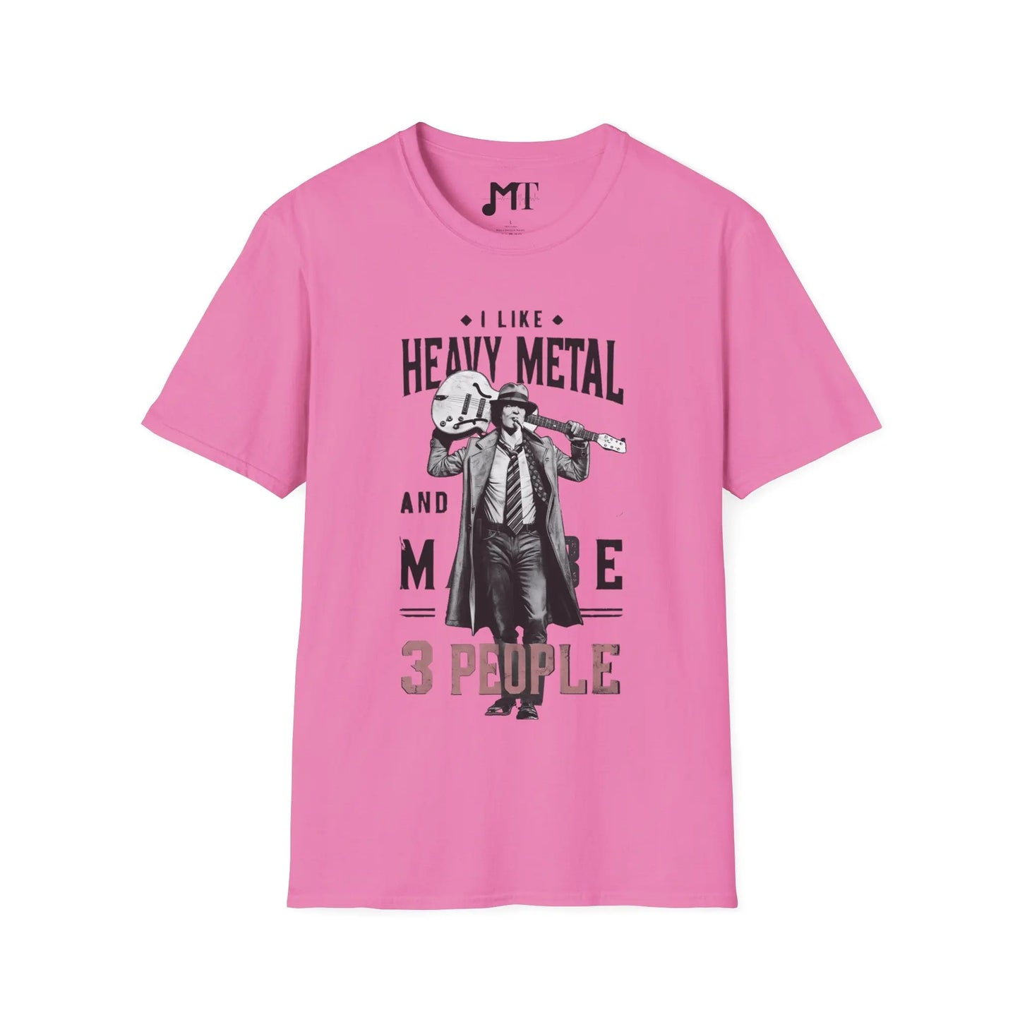 Monochrome I Like Heavy Metal and Maybe 3 People T-Shirt - Melody Tees