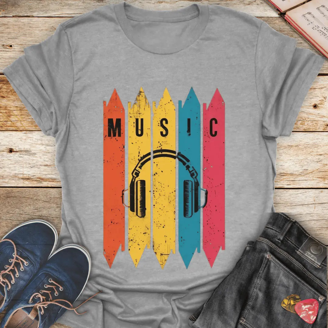 Retro Music Heaphones T-Shirt - Melody Tees