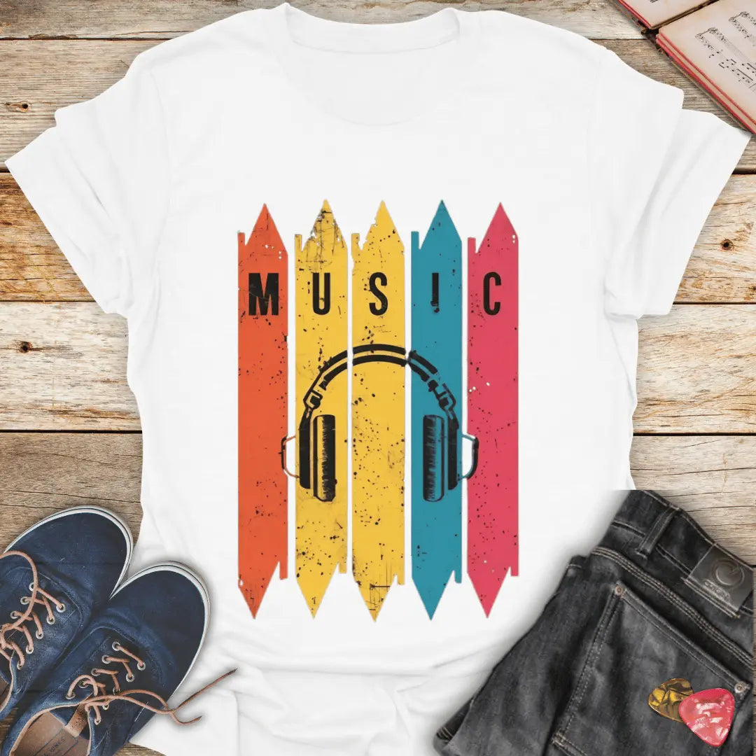 Retro Music Heaphones T-Shirt - Melody Tees