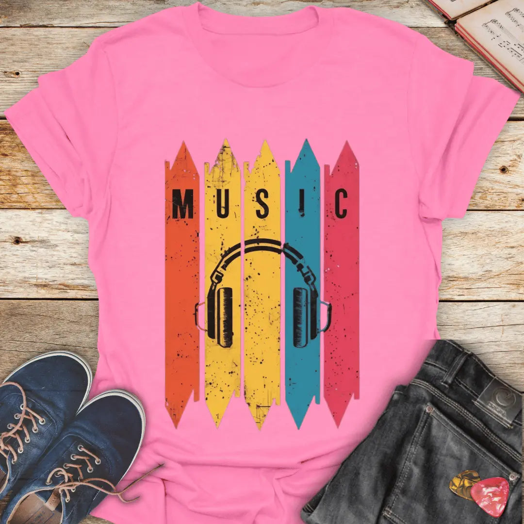 Retro Music Heaphones T-Shirt - Melody Tees